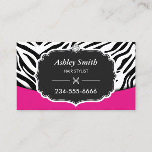 Sassy Pink Zebra Print Hair Stylist Appointment