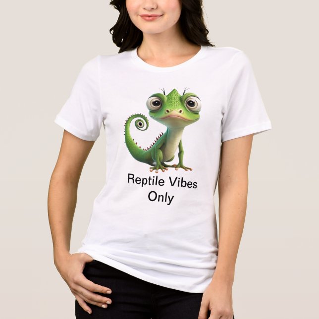 Sassy Pocket Lizard – Reptile Vibes Only Tri-Blend Shirt (Front)