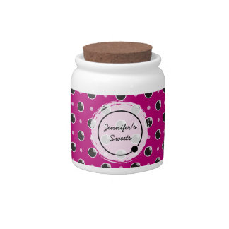 Sassy Polka Dots Candy Jar - Purple