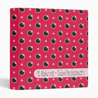 Sassy Polka Dots School Binder - Berry Pink