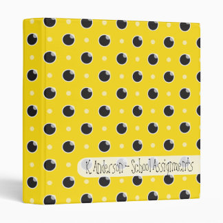 Sassy Polka Dots School Binder - Yellow