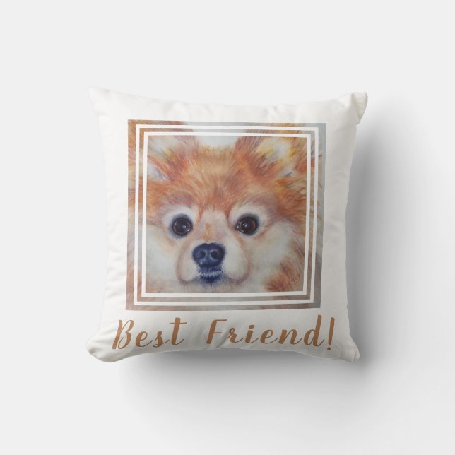 Sassy Pomeranian Throw Pillow (Front)