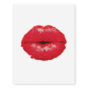 Sassy Red Lips Temp Tattoos