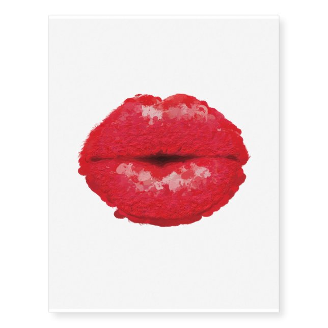 Sassy Red Lips Temp Tattoos (Front)