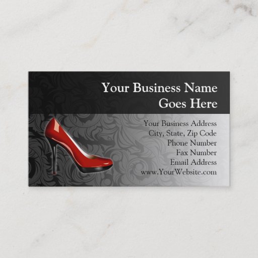 Customizable Sassy Red Shoe Business Card Templates