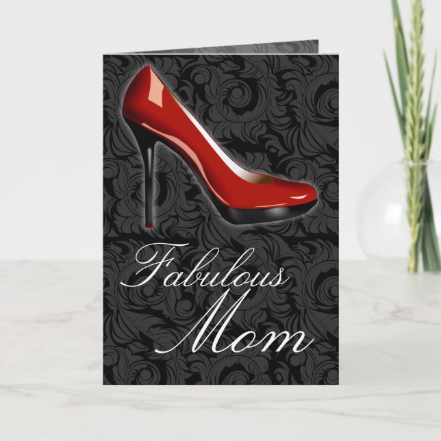 Sassy Red Shoe, Fabulous Mom Card (Front)