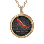 Sassy Red Shoe Gold Plated Necklace