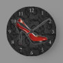 Sassy Red Shoe Round Clock