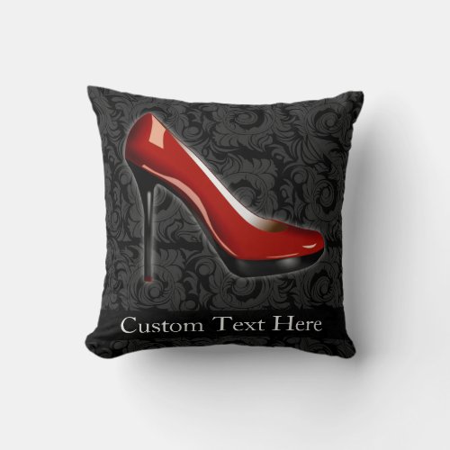 Sassy Red Shoe Throw Pillow