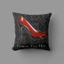 Sassy Red Shoe Throw Pillow