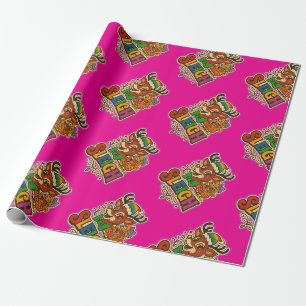 Sassy Reindeer Sleigh Christmas Wrapping Paper
