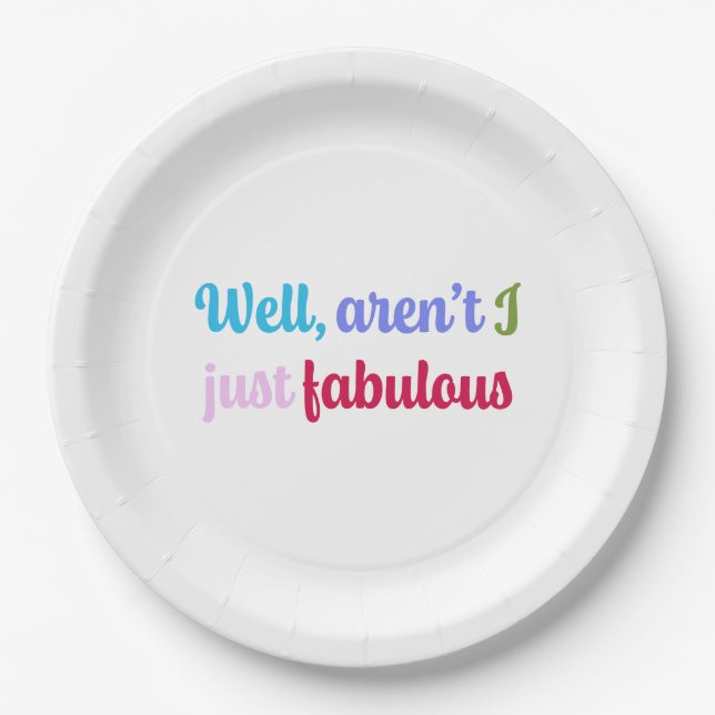 Sassy Saying in Multicoloured Cool Font Paper Plates (Front)