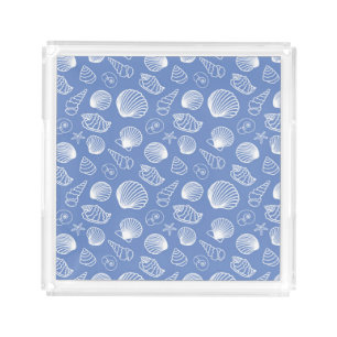 Sassy Seashell Pattern Acrylic Tray