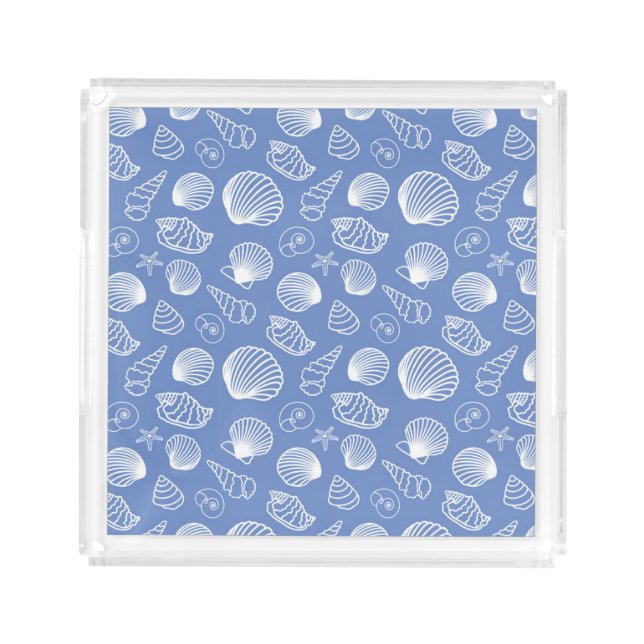 Sassy Seashell Pattern Acrylic Tray (Front)