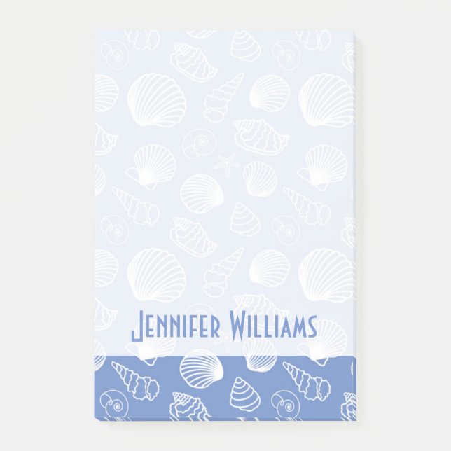 Sassy Seashell Pattern | Add Your Name Post-it Notes (Front)