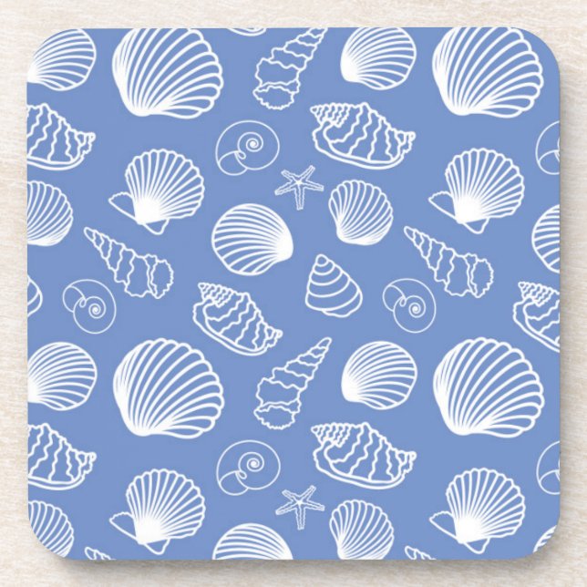 Sassy Seashell Pattern Beverage Coaster (Front)