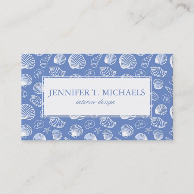 Sassy Seashell Pattern Business Card (Front)
