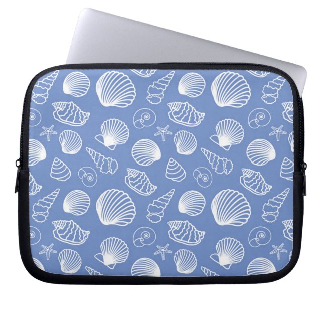 Sassy Seashell Pattern Laptop Sleeve (Front)