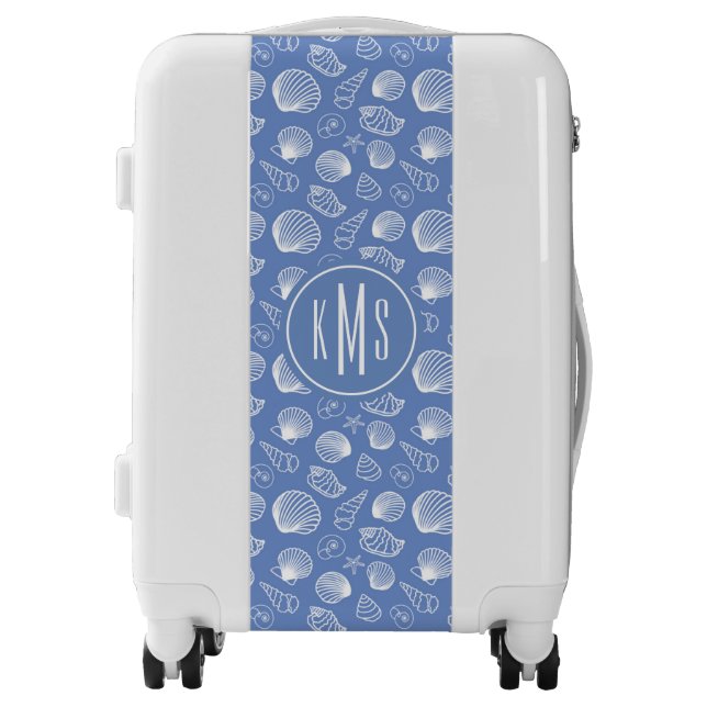 Sassy Seashell Pattern| Monogram Luggage (Front)