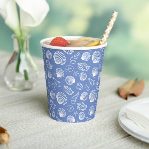 Sassy Seashell Pattern Paper Cups