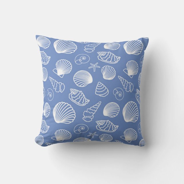 Sassy Seashell Pattern Throw Pillow (Front)