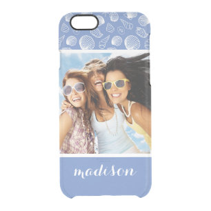 Sassy Seashell Pattern   Your Photo & Name Clear iPhone 6/6S Case