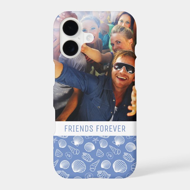 Sassy Seashell Pattern | Your Photo & Text Iphone Case (Back)