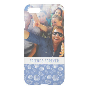 Sassy Seashell Pattern Your Photo & Text iPhone SE/8/7 Case