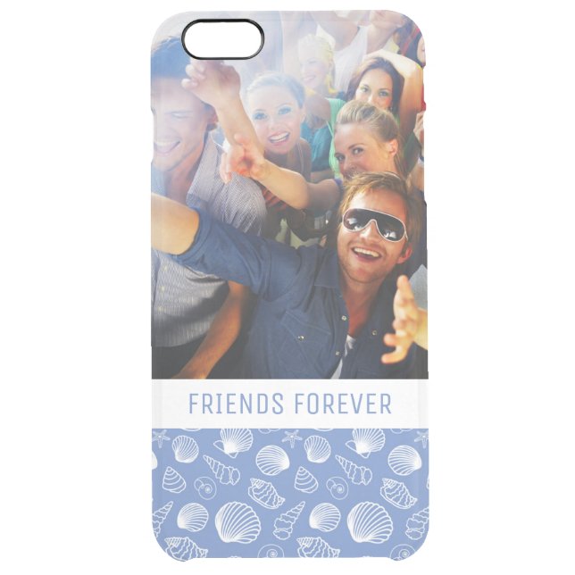 Sassy Seashell Pattern | Your Photo & Text Uncommon iPhone Case (Back)
