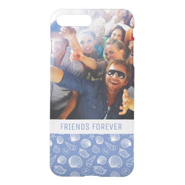 Sassy Seashell Pattern | Your Photo & Text Uncommon iPhone Case (Back)
