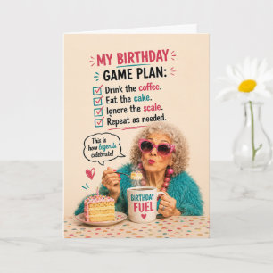 Sassy Senior Birthday Birthday Game Plan Card