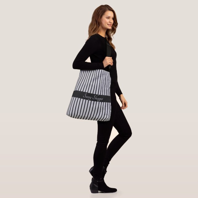 "Sassy Shopper" Cross Body Tote, Large Crossbody Bag (On Model)