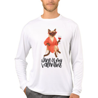 Sassy Siamese Cat is drinking wine for Cat lovers Tri-Blend Shirt