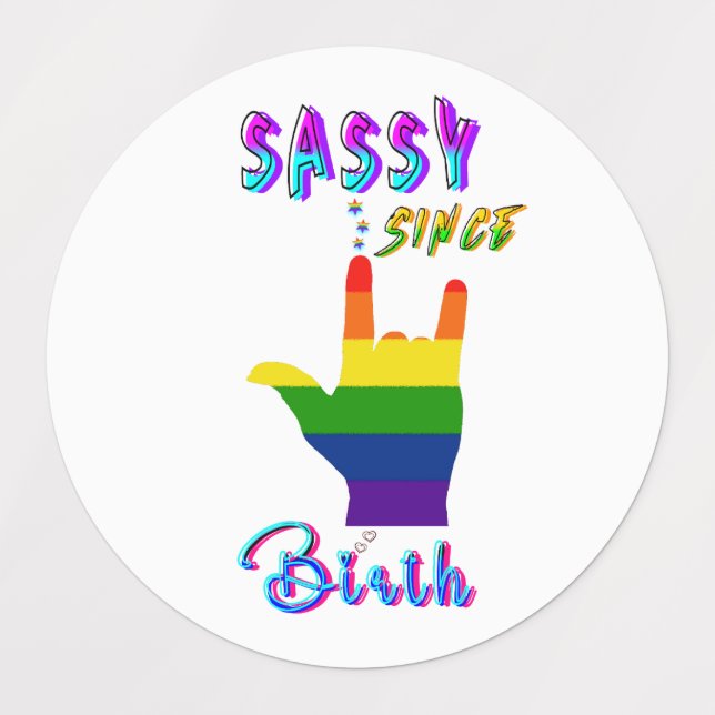 Sassy Since Birth Labels (Design 3)