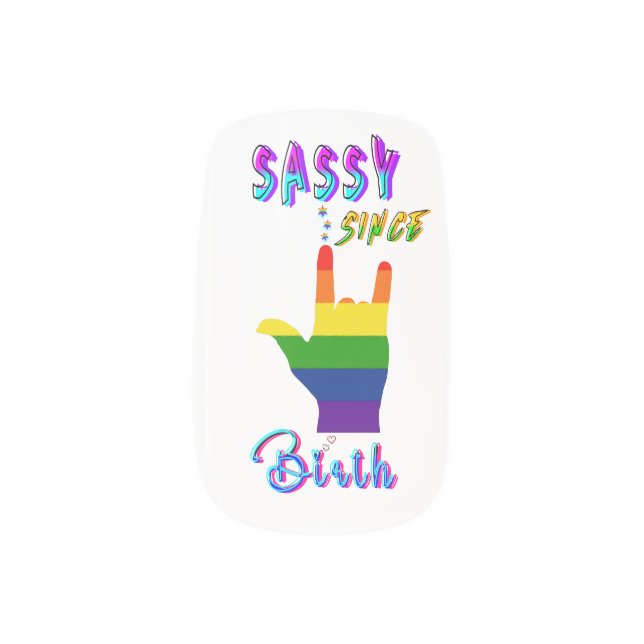 Sassy Since Birth Minx Nail Art (Left Thumb)