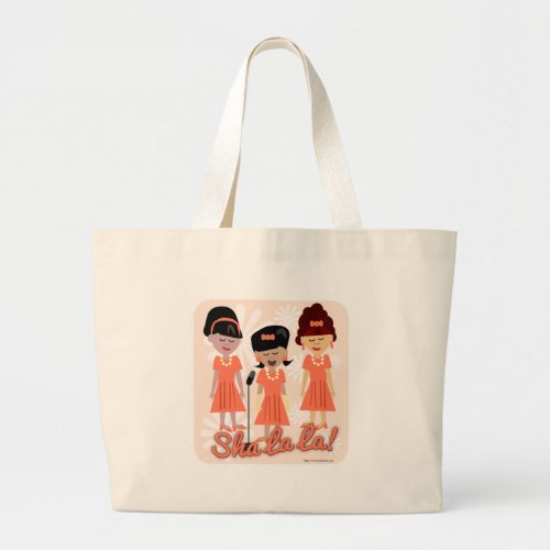 Sassy Sixties Girl Group Cute Retro Music Design Large Tote Bag