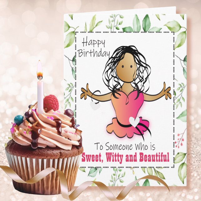 Sassy Snarky Funny Female Cartoon Birthday  Card (Creator Uploaded)