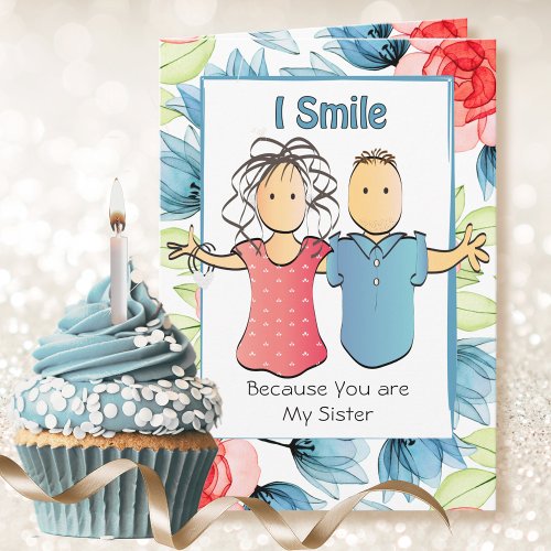 Sassy Snarky Sister Cartoon Funny Saying Birthday