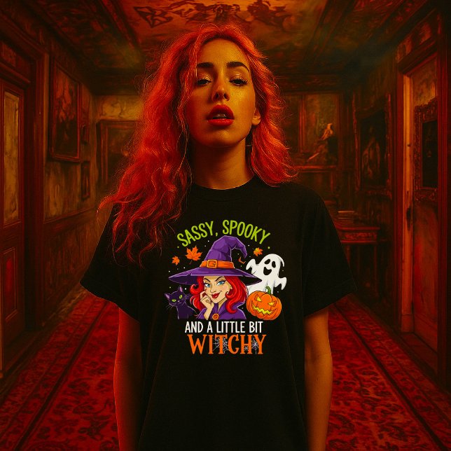 Sassy, Spooky, and a Little Bit Witchy – Funny T-Shirt (Creator Uploaded)