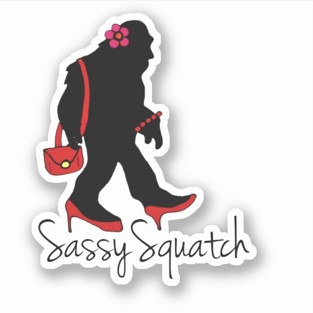 Sassy Squatch, Bigfoot, Yeti, Sasquatch Sticker (Front)
