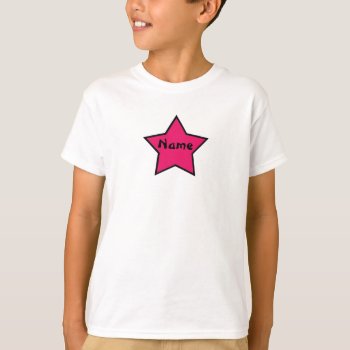 Sassy Star Pink And Black Girls Custom Shirt by jgh96sbc at Zazzle