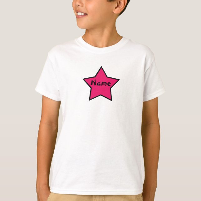 Sassy Star Pink and Black Girls Custom Shirt (Front)