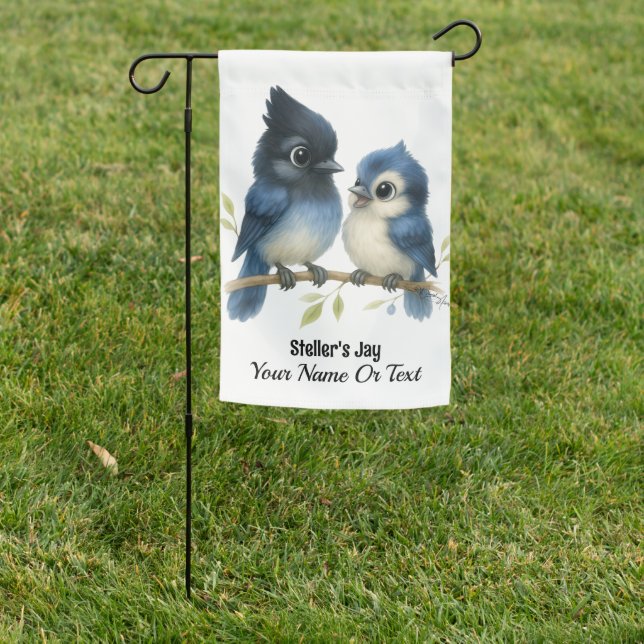 Sassy Steller's Jay  Garden Flag (In SItu)