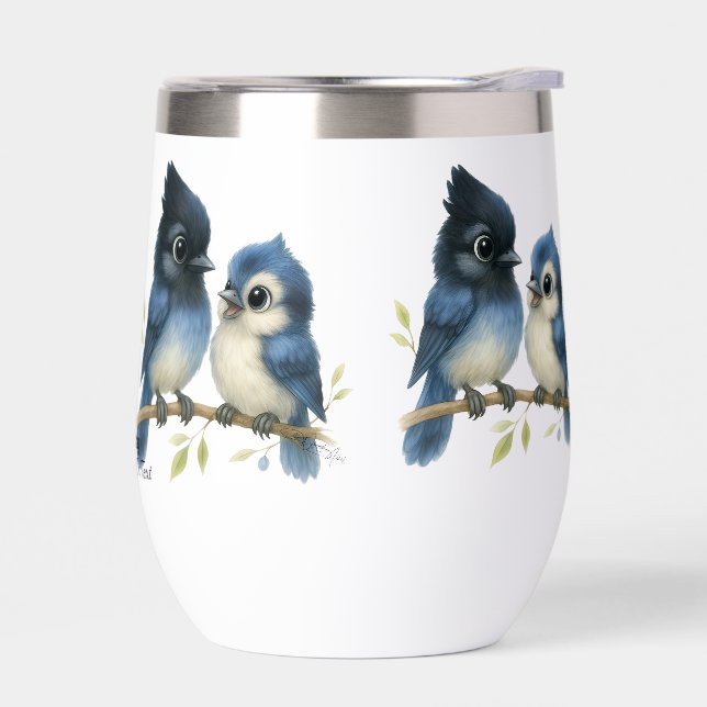 Sassy Steller's Jay  Thermal Wine Tumbler (Left)