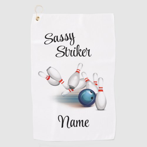 Sassy Strike Personalized Bowling Towel