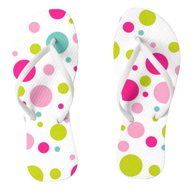 Sassy Summer Polka Dot Flip Flops (Footbed)