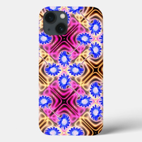 Sassy Sunflowers pink Blue iPhone 13 Case