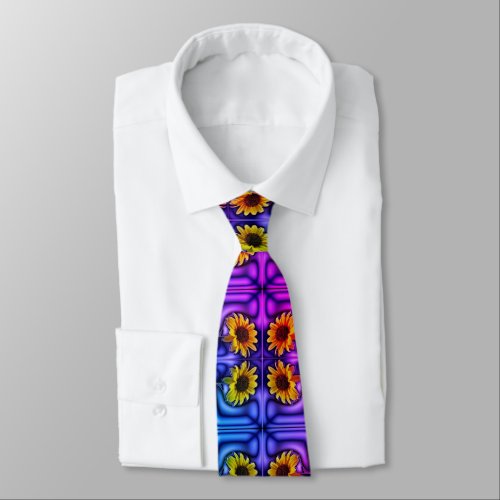 Sassy Sunflowers purple Neck Tie