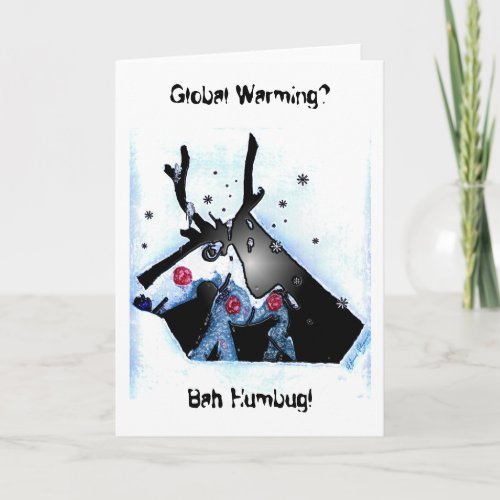 Sassy Surreal Reindeer Holiday Card
