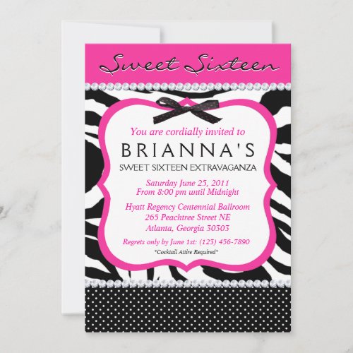Sassy Sweet Sixteen Invite